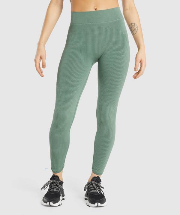Damske Legíny Gymshark Pause Seamless Zelene | QZ2601947